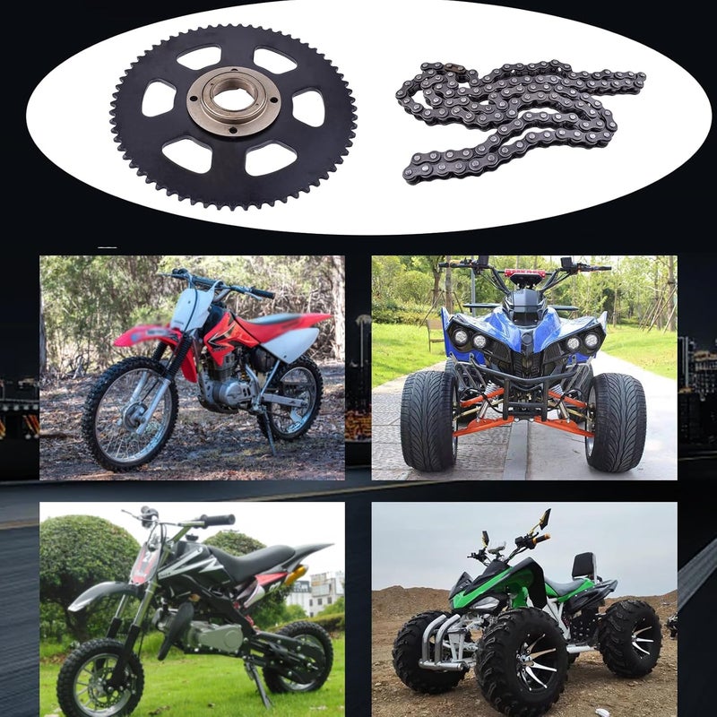doinal 35# Sprocket Rear with Chain 108 Links Replacement for Razor Dirt Bike MX350 MX650 SX500 Accessories 65 Teeth Sprocket with Electric Bike Flywheel Adapter - Image 4